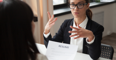 people in an interview