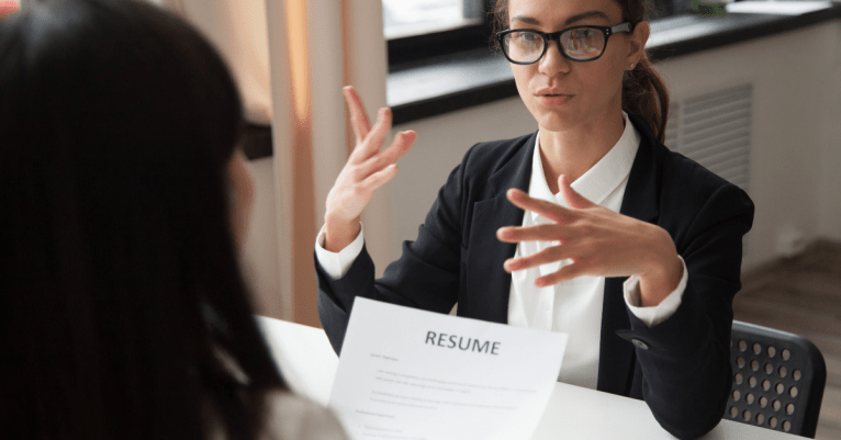 people in an interview