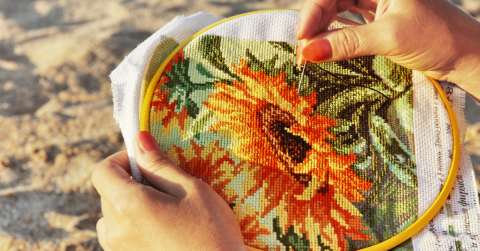 sunflower cross stitch
