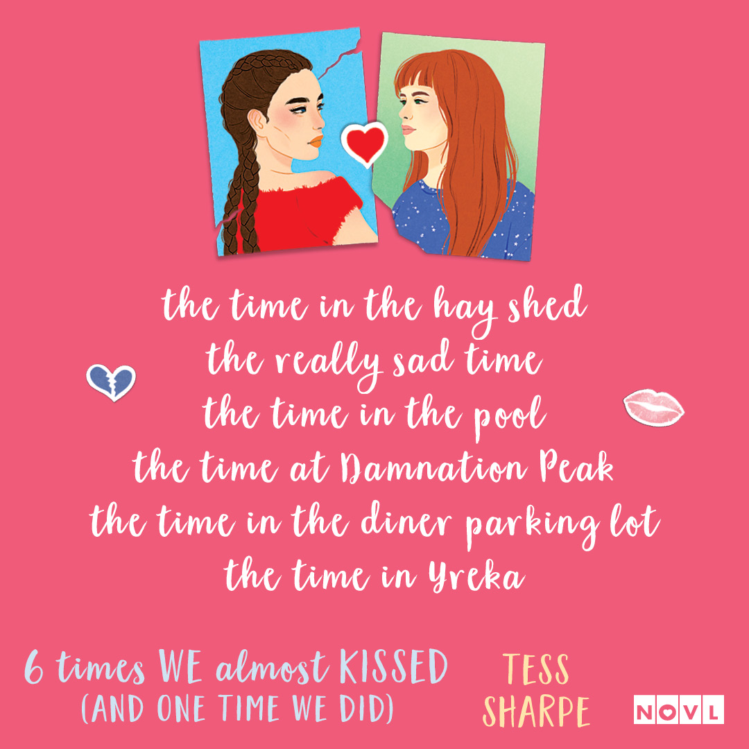 Graphic celebrating 6 Times We Almost Kissed by Tess Sharpe