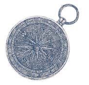 Spot art illustration of a closed pocket compass