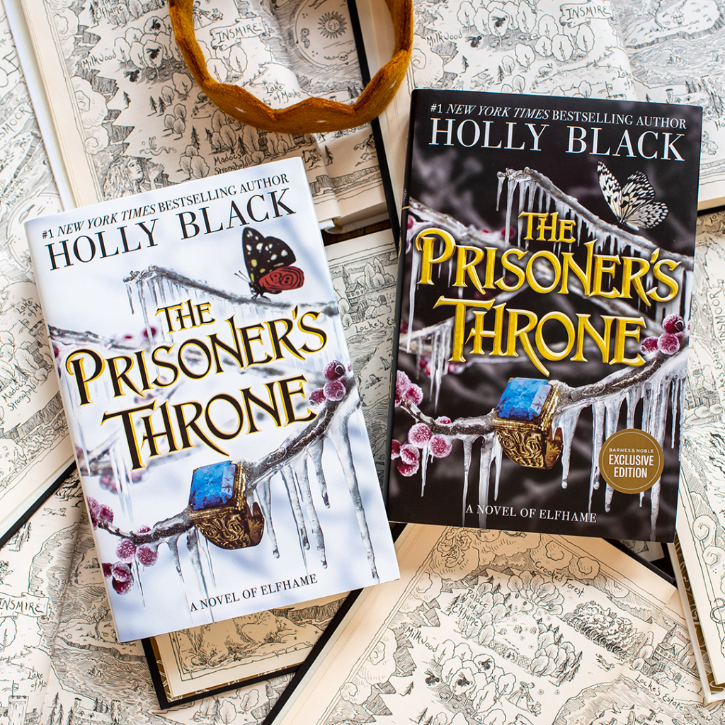 Image of the regular edition and Barnes & Noble exclusive edition of the book "The Prisoner's Throne" by Holly Black