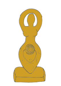 Illustration of a sculpture of a generic goddess figure