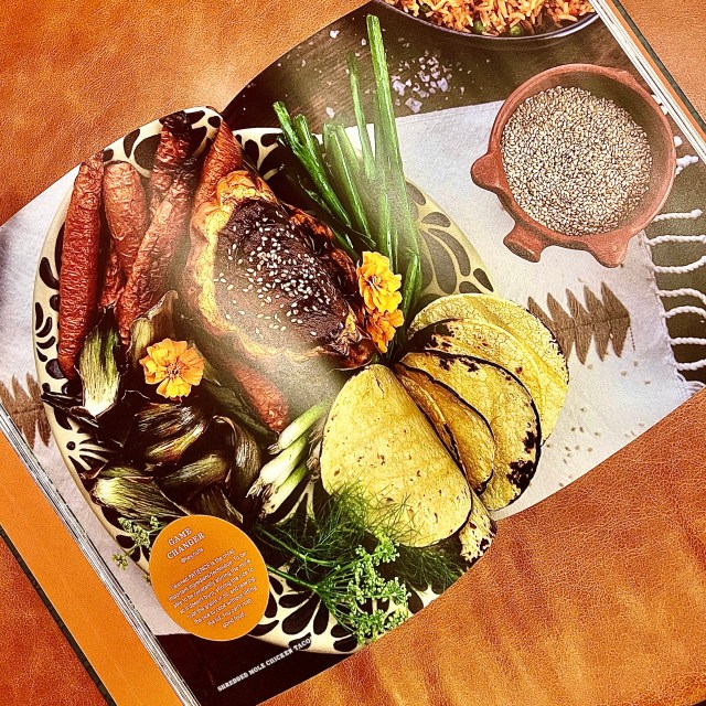 interior shot of a book featuring a meal