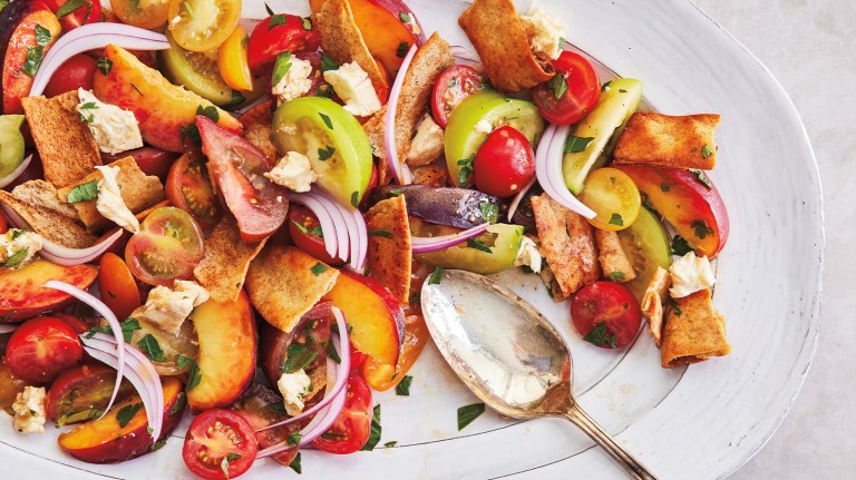 Tomato and Peach Panzanella
