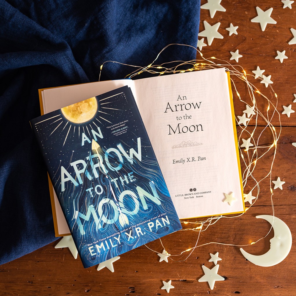 Instagram image of the book "An Arrow to the Moon" by Emily X.R. Pan