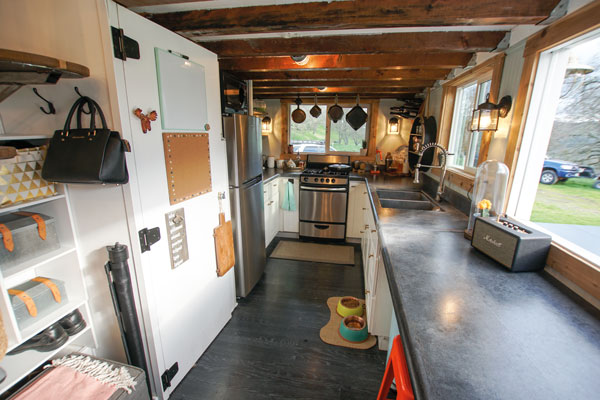 Photo of a kitchen in a tiny house.