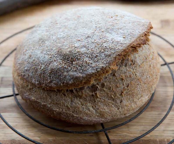 Photo of a loaf of break © Keller + Keller Photography, excerpted from Cooking with Fire