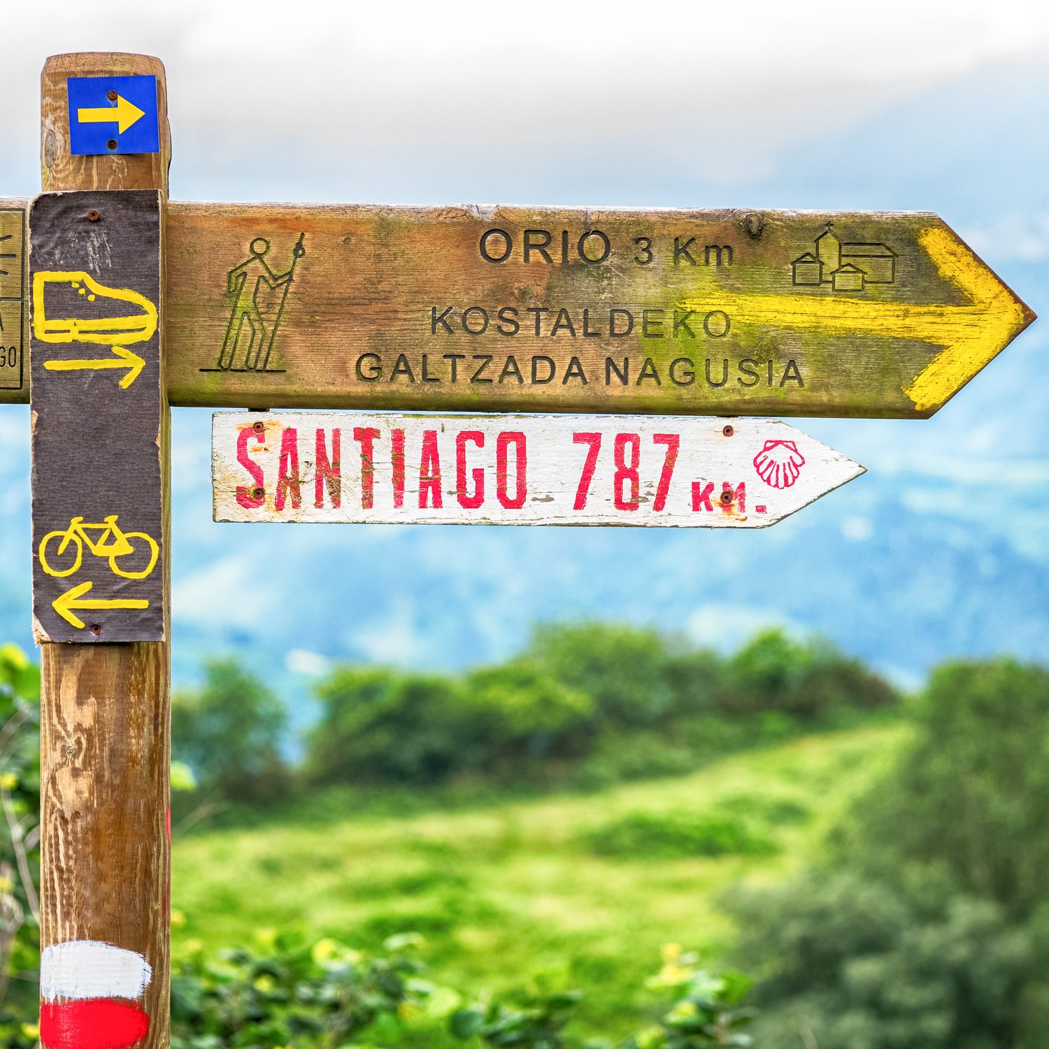 A sign along the Camino de Santiago