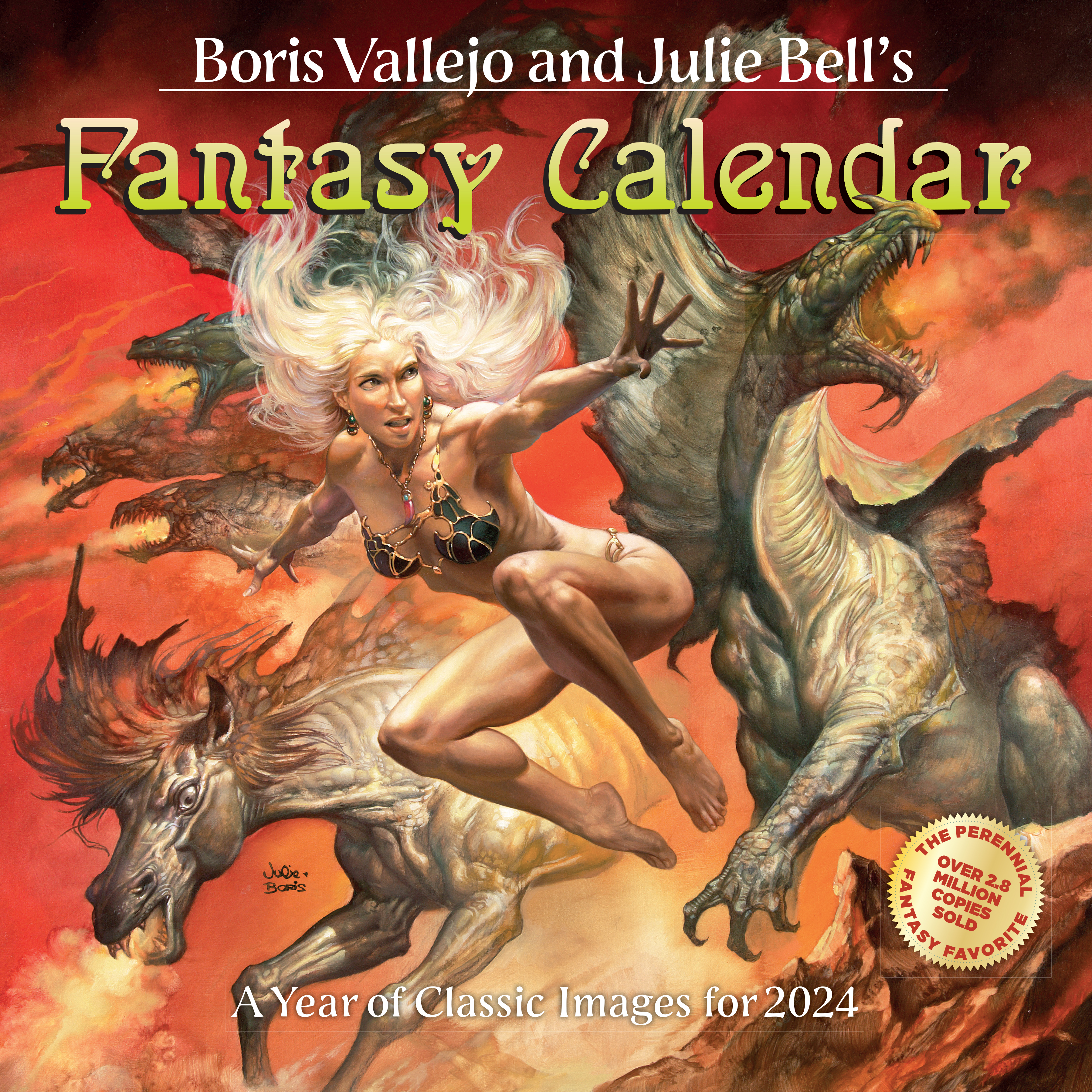 Boris Vallejo & Julie Bell's Fantasy Wall Calendar 2024 by Boris