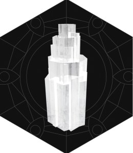The Selenite card from "Mystic Mondays: The Crystal Grid Deck"