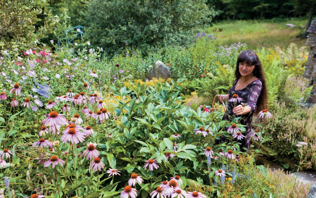 Photo of author Rosemary Gladstar in her garden.