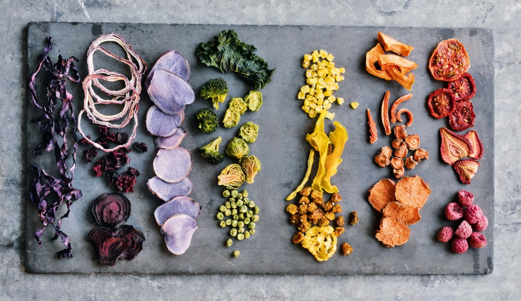 Photo from the book of Dehydrated fruits and vegetables in a rainbow of colors