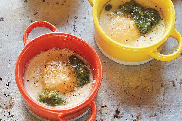 Baked Eggs with Parsley Pesto