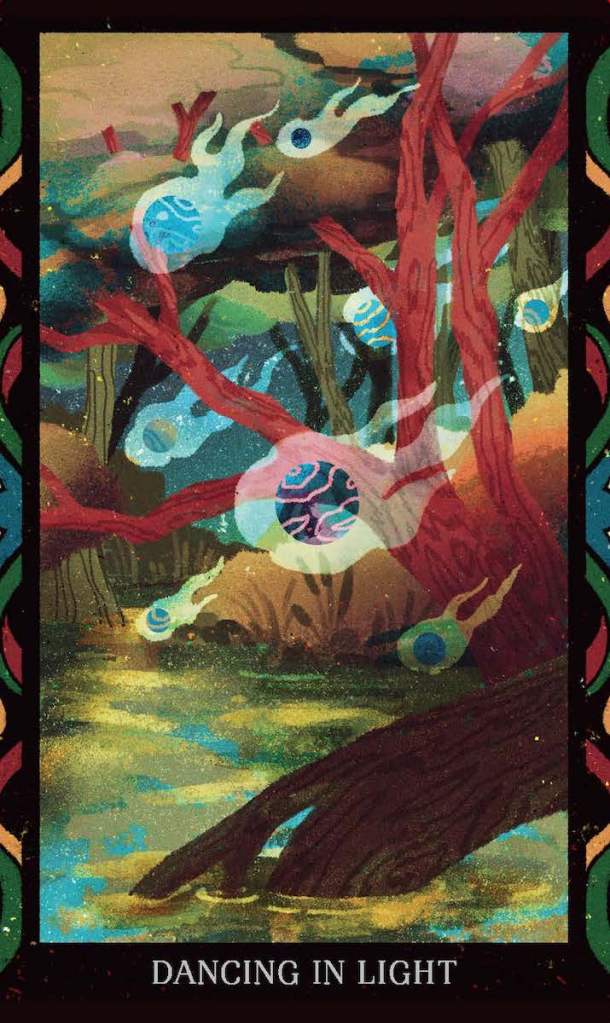 The Dancing in Light card from Fairies Oracle Deck and Guidebook