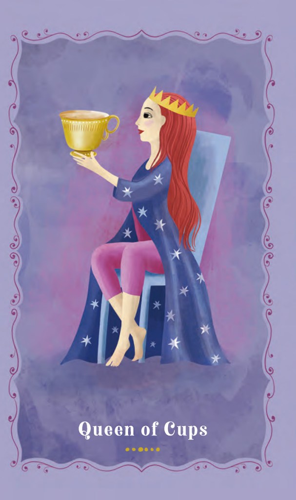Image of the Queen of Cups card from "The Junior Tarot Reader's Deck and Guidebook"