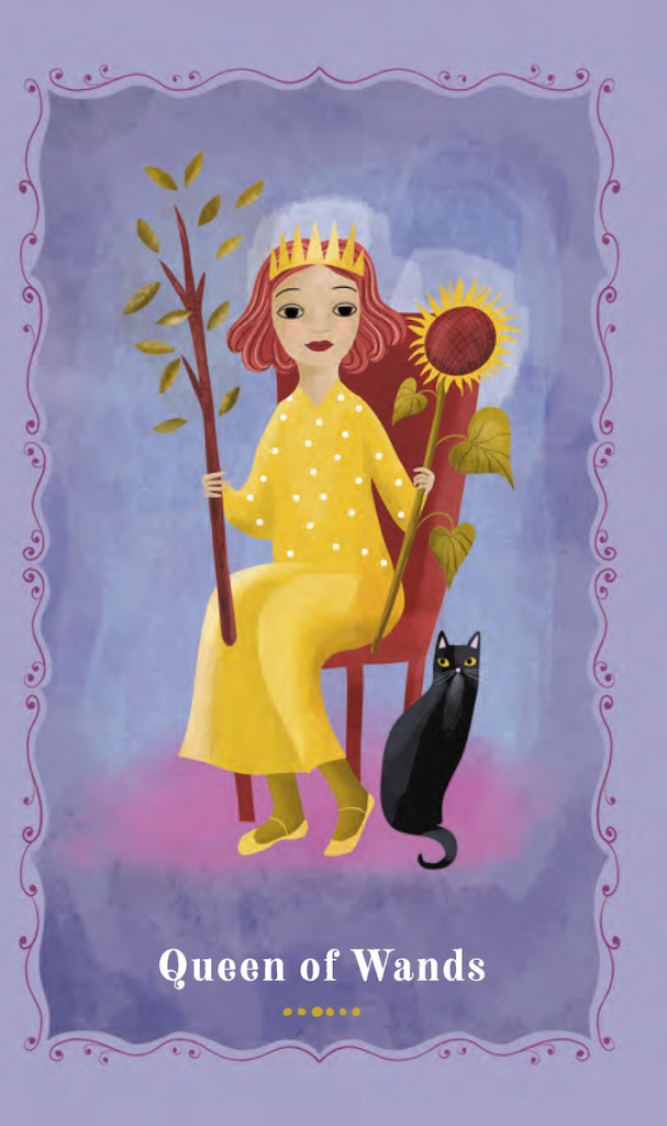 Image of the Queen of Wands card from "The Junior Tarot Reader's Deck and Guidebook"