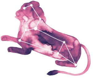 Illustration of the constellation Leo within a lion's body