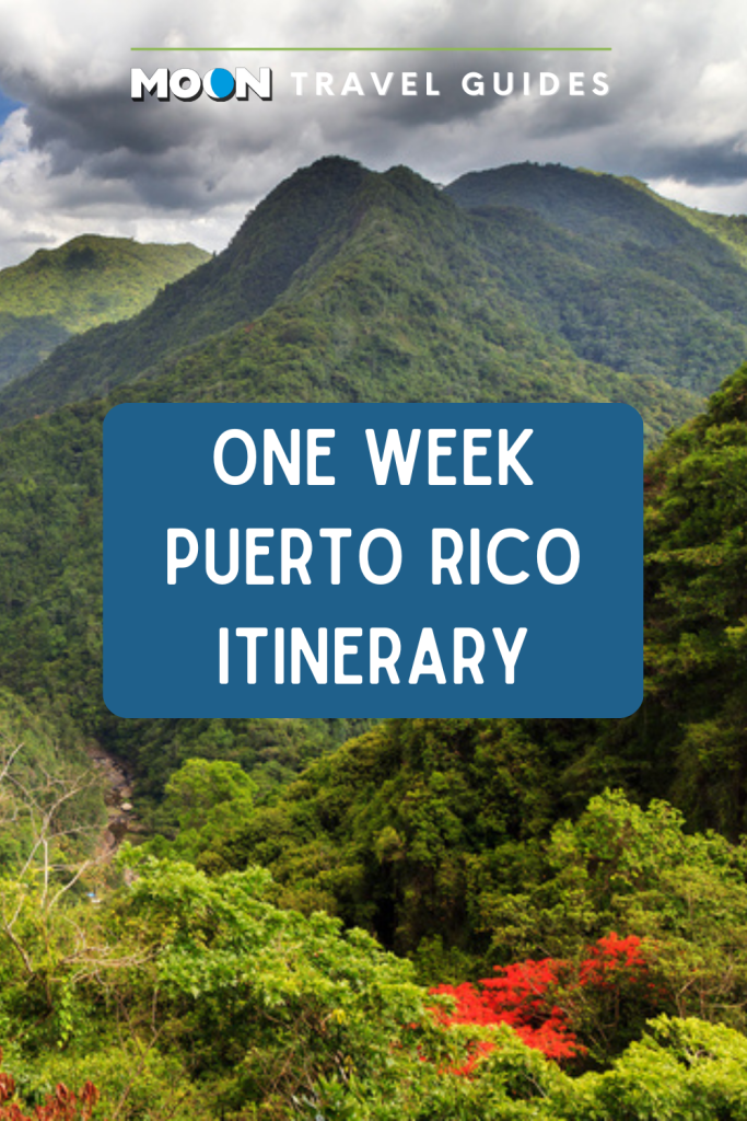 Image of rainforest with text One Week Puerto Rico Itinerary