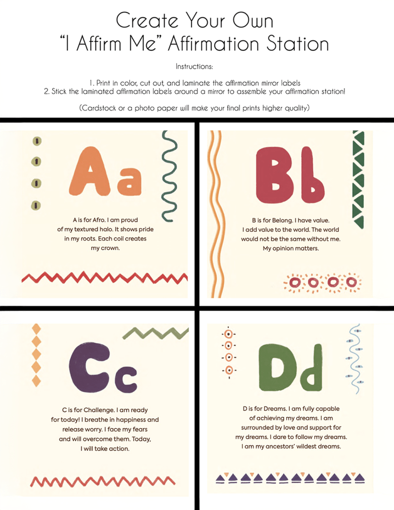 I Affirm Me Activity Pack