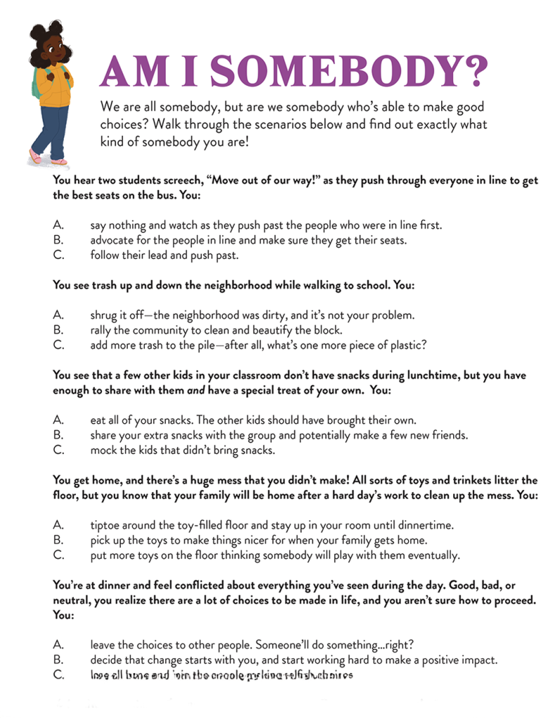 I Am Somebody Activity Pack