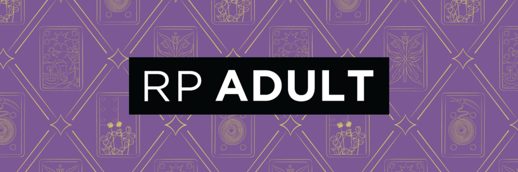 RP Adult website banner. The background is taken from Running Press' upcoming title, Women of Tarot. The RP Adult logo is a black square against white text that reads "RP Adult".