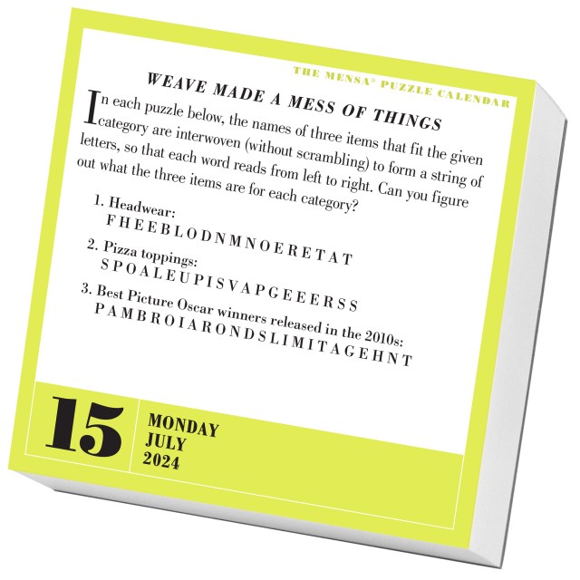 Mensa® 365 Brain Puzzlers Page-A-Day Calendar 2024 by Workman Calendars |  Hachette Book Group