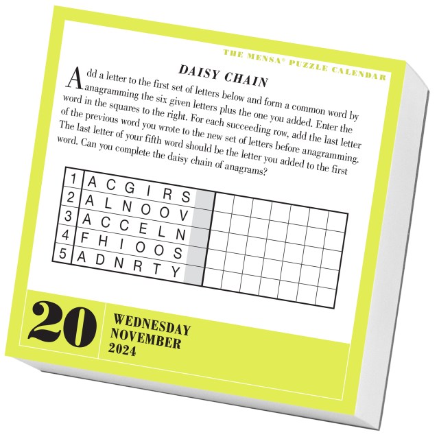 Mensa® 365 Brain Puzzlers Page-A-Day Calendar 2024 by Workman Calendars |  Hachette Book Group