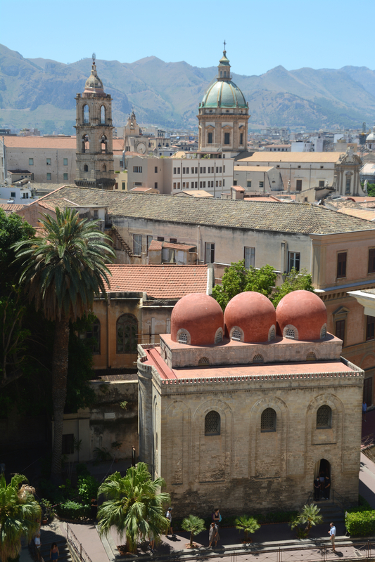 The red-domed Church of San Cataldo foregrounding Piazza Pretoria