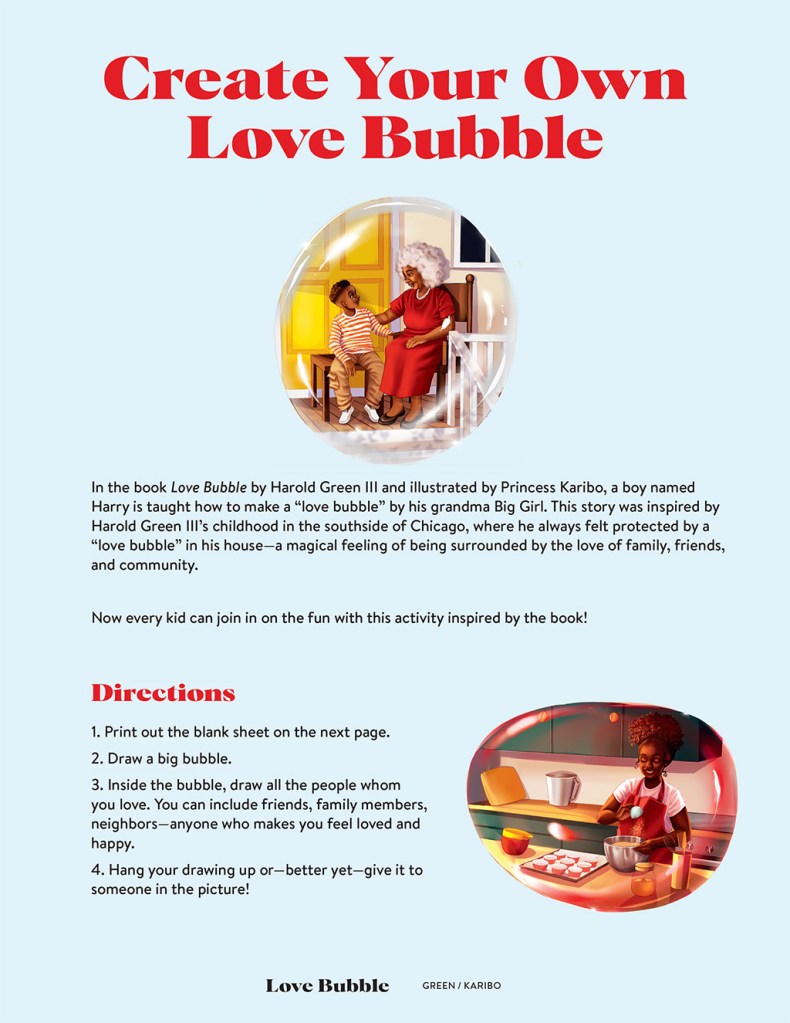 Love Bubble Activity Sheet