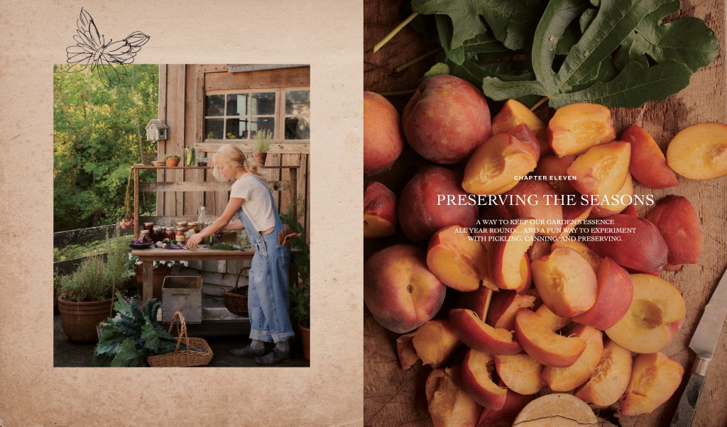 Image of Pamela preserving on the left and image of peaches on the right