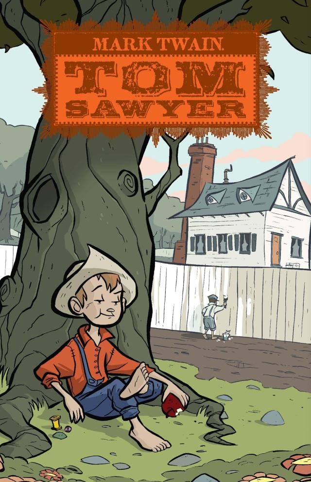 Adventures of Tom Sawyer - a 1954 Junior Deluxe Editions Book with Dus - Log Cabin Vintage