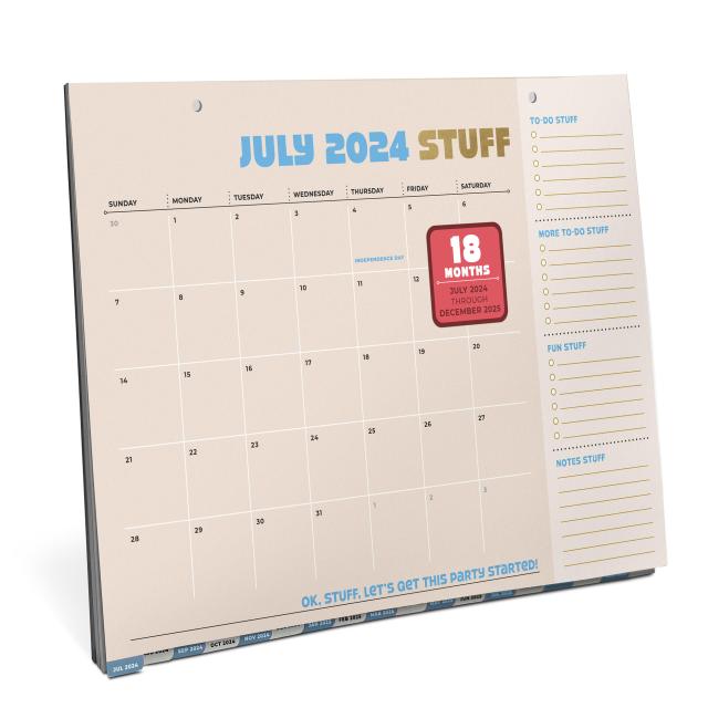 Life Stuff (But Also Me Stuff) 18-Month Desktop Calendar (Jul. 2024 – Dec. 2025)
