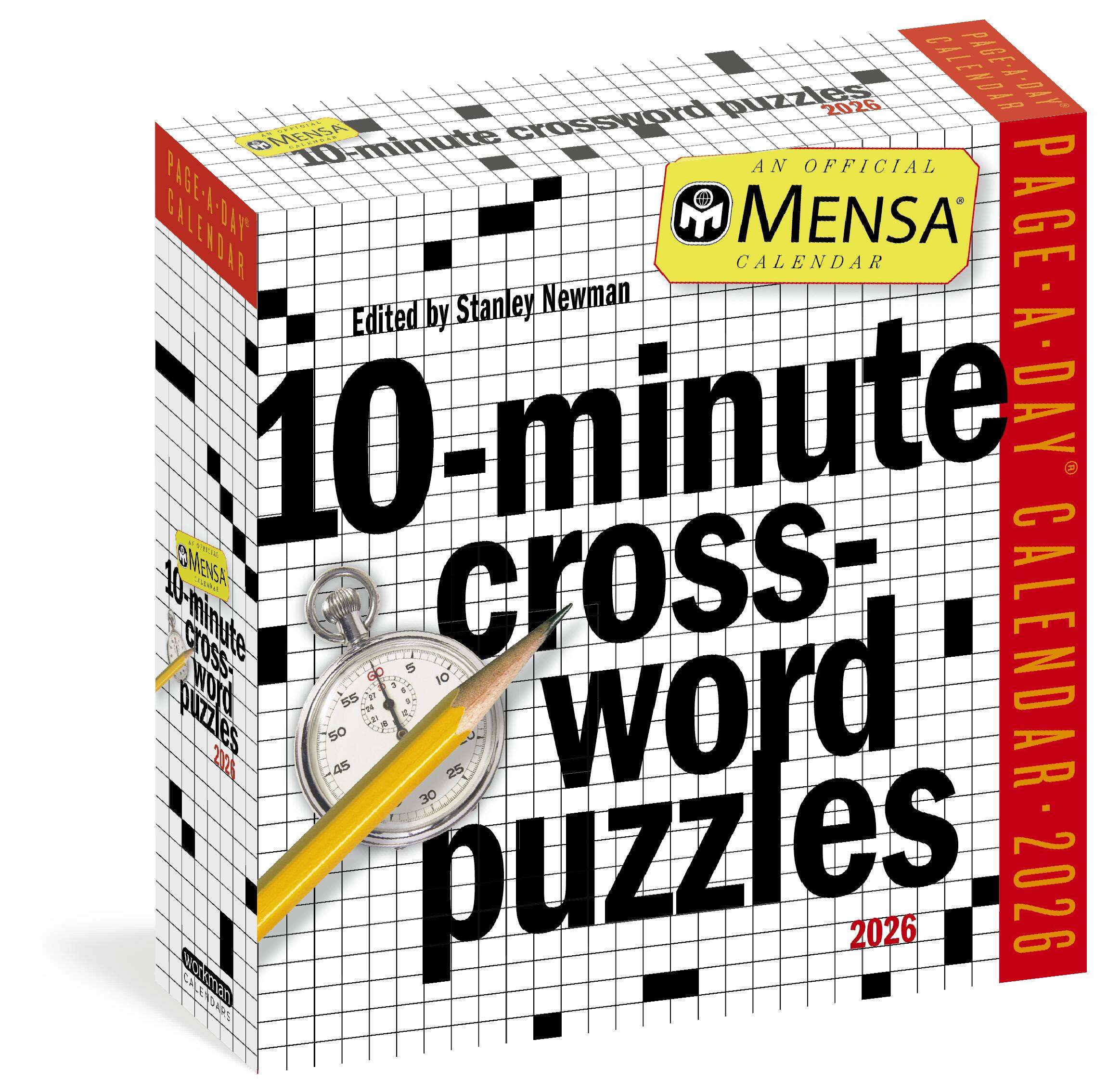 Mensa 10-minute crossword puzzles page-a-day® calendar 2026 by stanley  newman | hachette book group