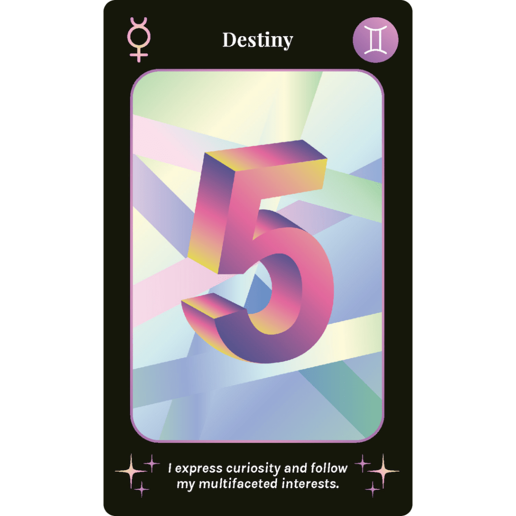 The Destiny 5 card from Mystic Mondays: The Numerology Deck