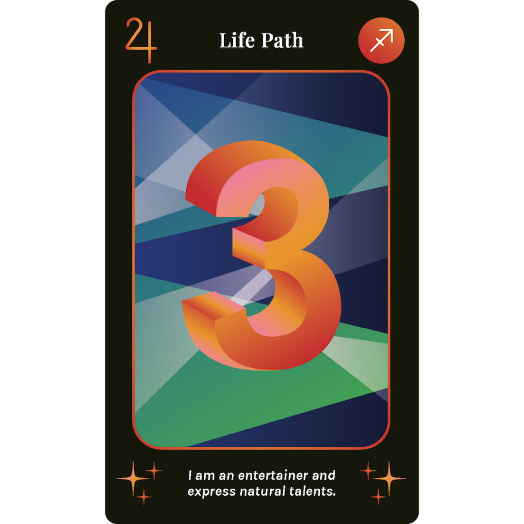The Life Path 3 card from Mystic Mondays: The Numerology Deck