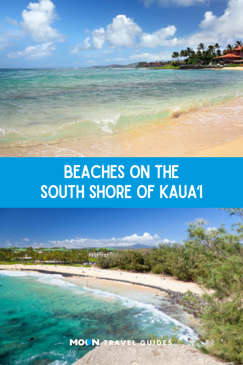 (above) clear waves crashing on warm yellow sand (below) bright turquoise waves lapping at a smooth beachy coast