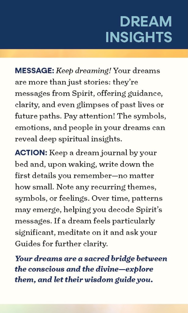 The Dream Insights card from The Guide(s) Deck