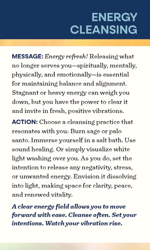 The Energy Cleansing card from The Guide(s) Deck