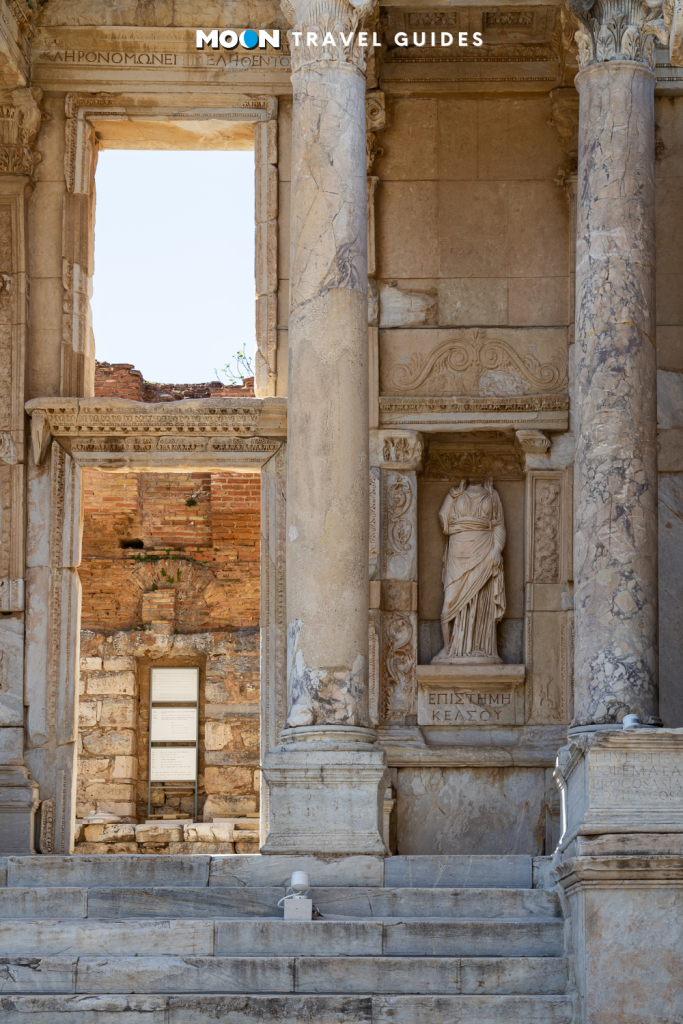 for pinterest: image of graphic of temple ruins with heading text overlaid and moon logo at the bottom