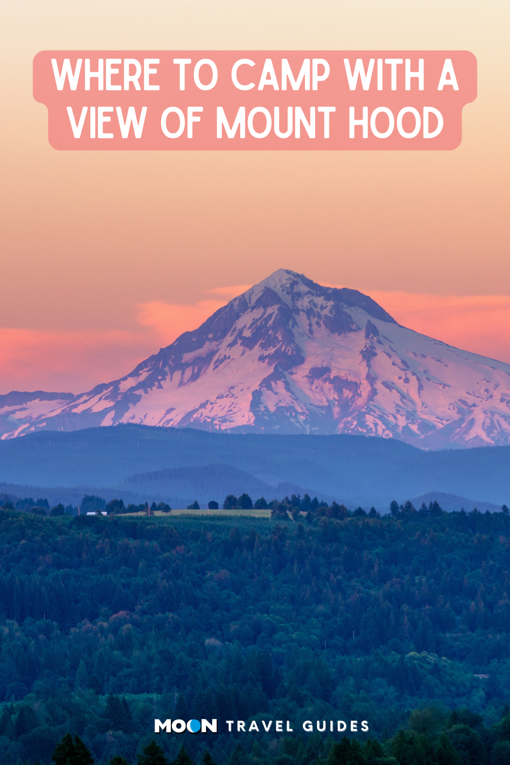 for pinterest: image graphic of a purple mountain against an orange sunset sky with heading text overlaid and moon logo at the bottom