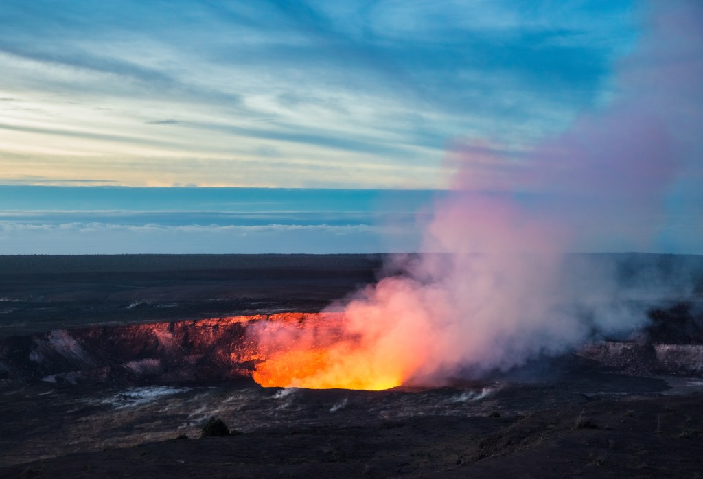 Steam from the Kilauea volcano in Hawaii Volcanoes National Park