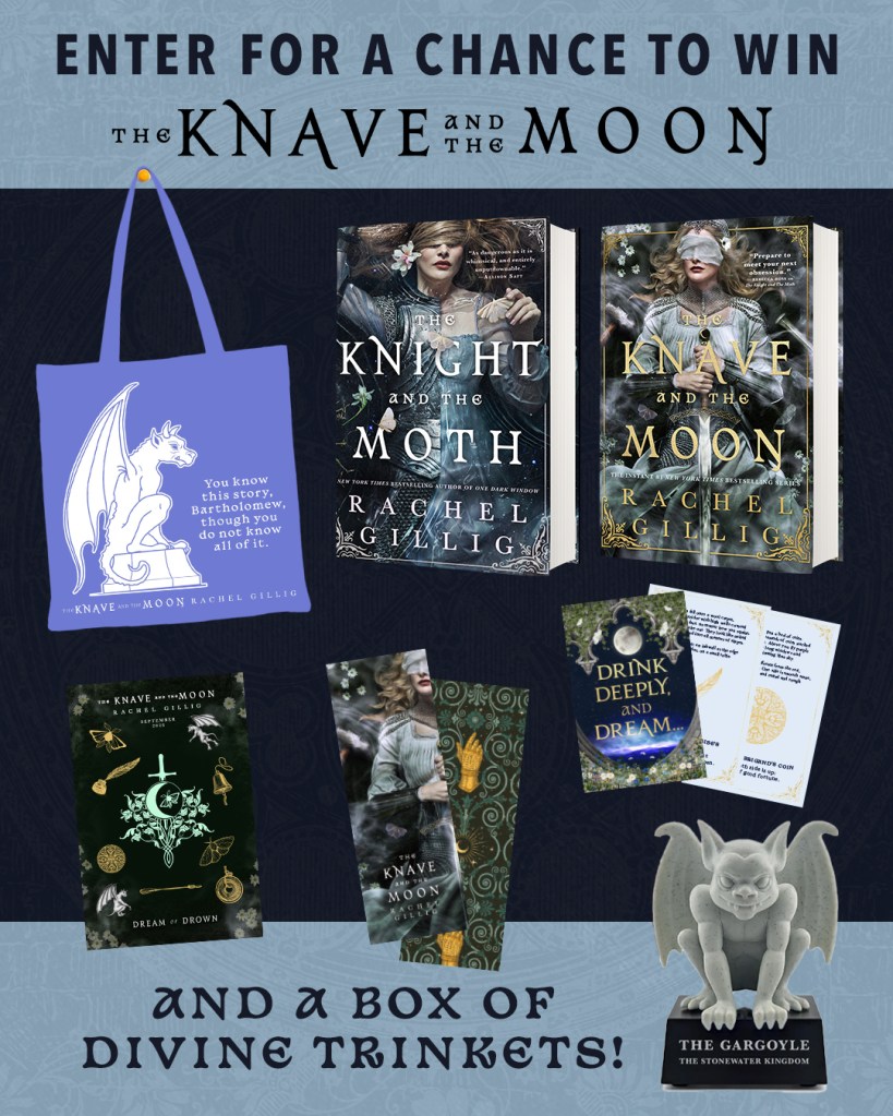 Enter for a chance to win The Knave and the Moon by Rachel Gillig and a box of divine trinkets!