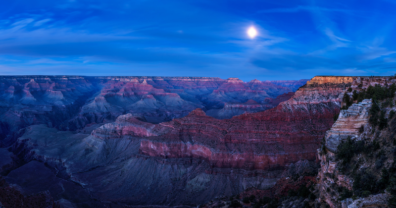 Full moon over Grand Canyon