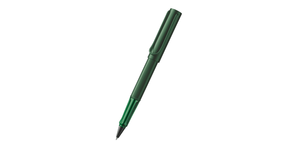 a dark green ballpoint pen