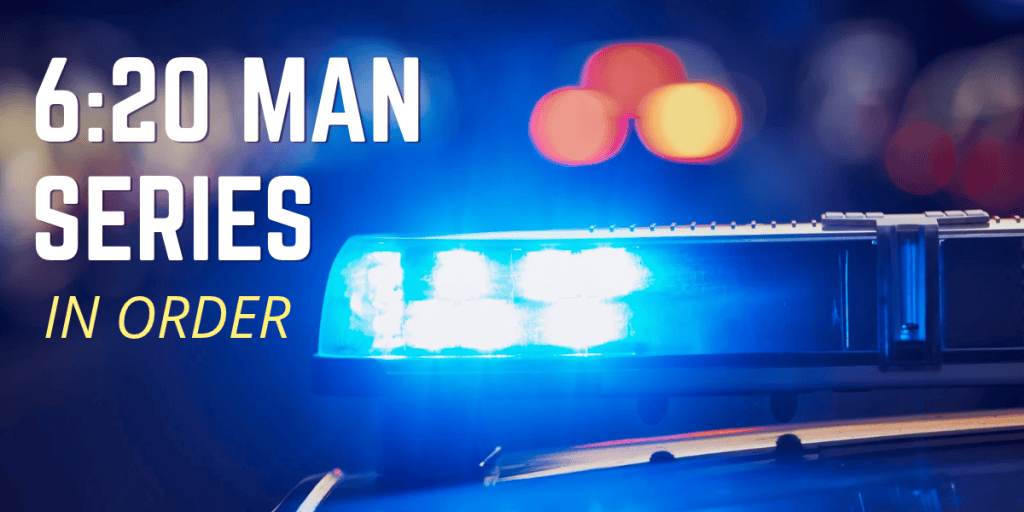 Police sirens on a car with "6:20 Man Series in Order" as title overlay